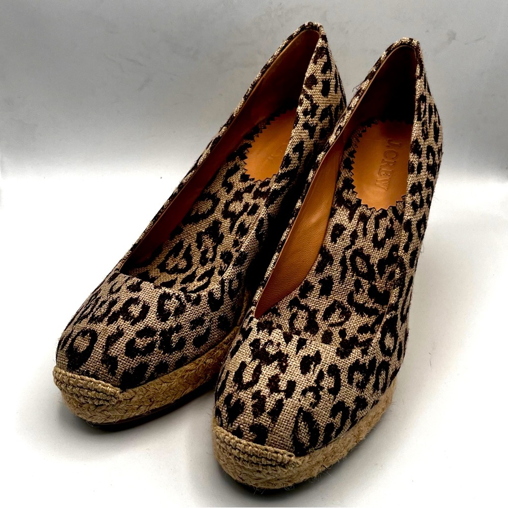 **NEW** J CREW CHEETAH PRINT ESPADRILLE WEDGES